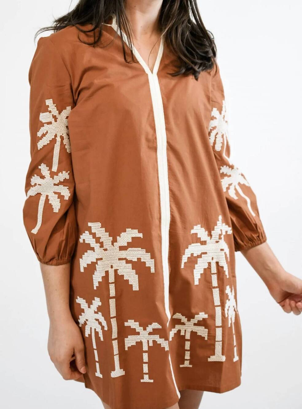 NEW VICTORIA DUNN women's presley dress in burnt clay